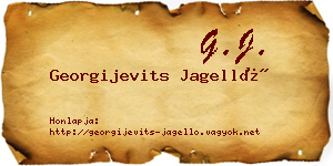 Georgijevits Jagelló névjegykártya